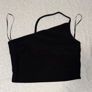 Abercrombie & Fitch Black One-Shoulder Crop Top